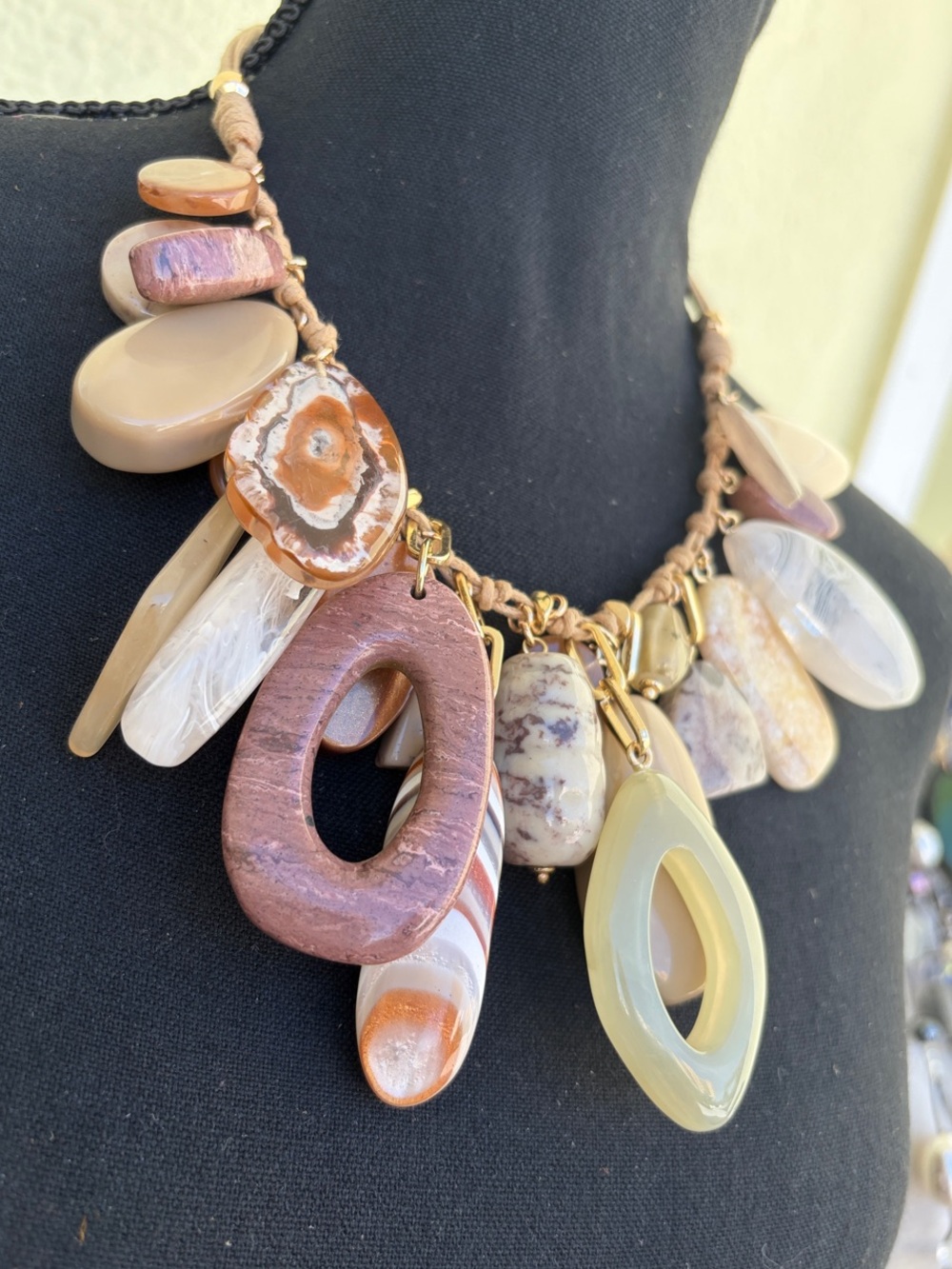 Chico's Neutral Multi-Stone Statement Necklace GORGEOUS